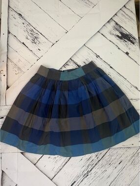 VTG Lands End Luxury Plaid A Line Pleated Preppy Fall Mini Skirt Women’s size 4